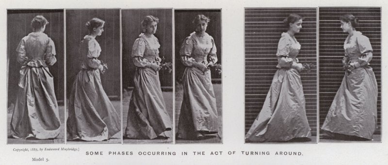La figura umana in movimento: Alcune fasi nel girarsi da Eadweard Muybridge