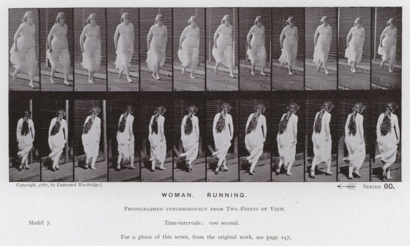 Figura umana in movimento: Donna che corre da Eadweard Muybridge