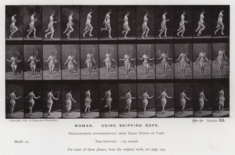 La figura umana in movimento: Donna, usando la corda per saltare da Eadweard Muybridge