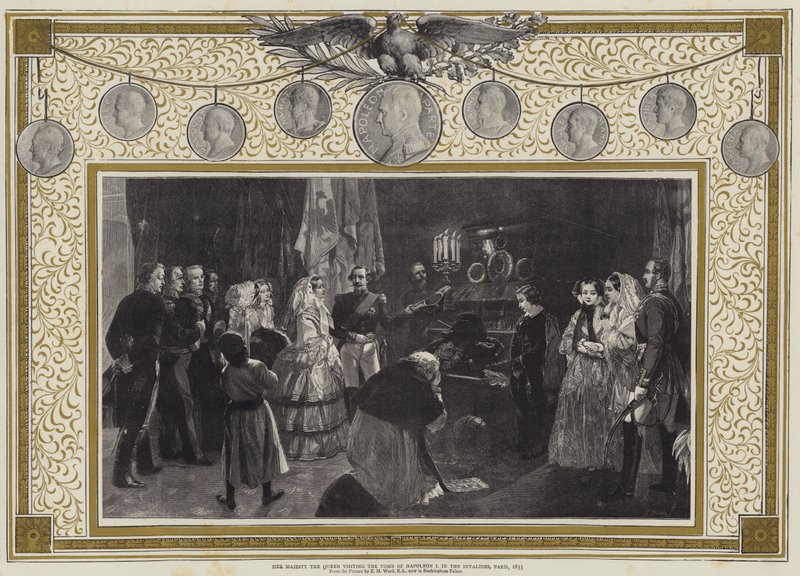 Sua Maestà la Regina in visita alla tomba di Napoleone I agli Invalides, Parigi da Edgar Melville (after) Ward