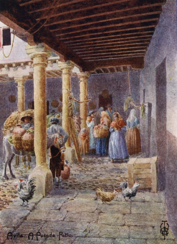 Spagna settentrionale: Avila, un patio della posada da Edgar T. A. Wigram