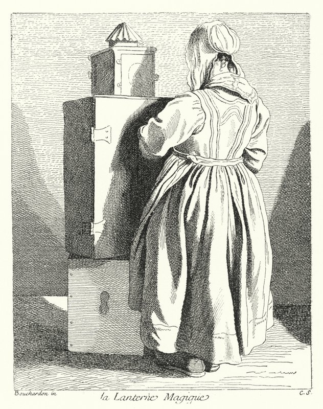 La lanterna magica (incisione) da Edmé (after) Bouchardon