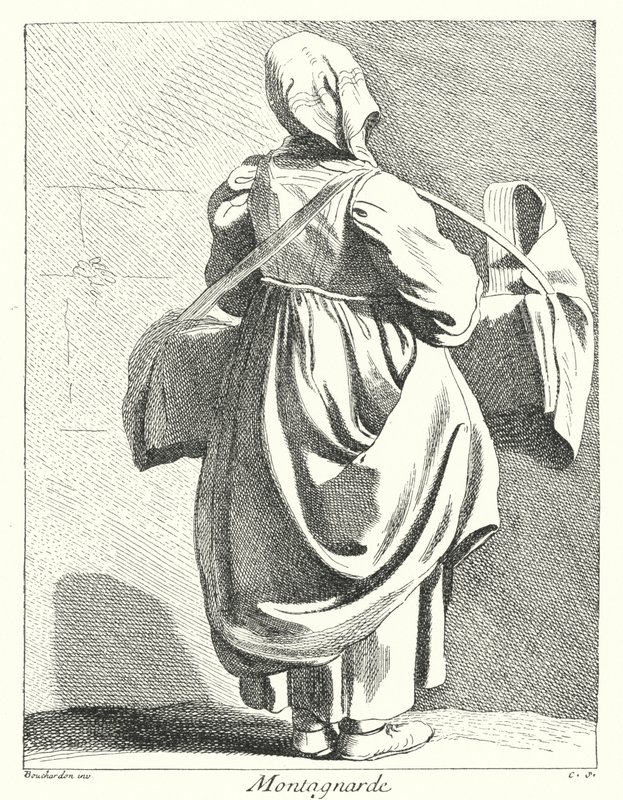Donna delle montagne (incisione) da Edmé (after) Bouchardon