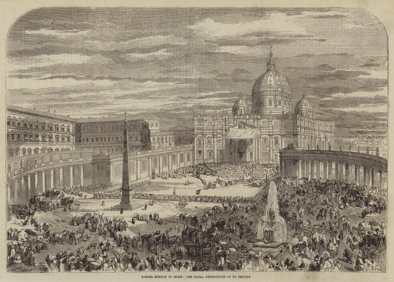 Domenica di Pasqua a Roma, la benedizione papale a San Pietro da Edmond Morin