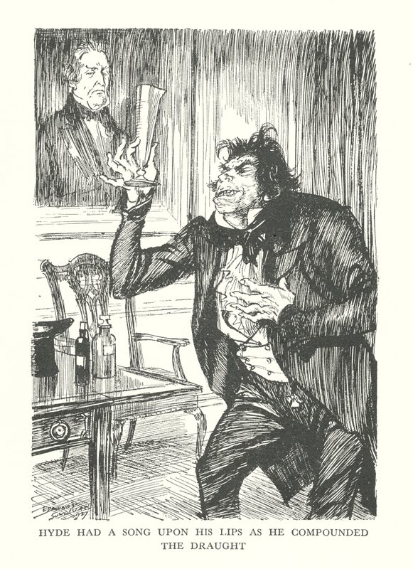 Illustrazione per "Lo strano caso del dottor Jekyll e del signor Hyde" di R.L. Stevenson da Edmund Joseph (after) Sullivan