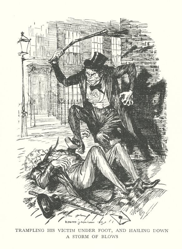 Illustrazione per Lo strano caso del dottor Jekyll e del signor Hyde di R L Stevenson (litografia) da Edmund Joseph (after) Sullivan