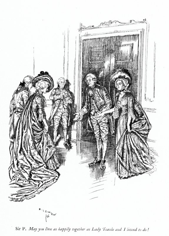 Illustrazione per La scuola della maldicenza di Sheridan da Edmund Joseph (after) Sullivan