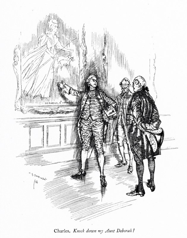 Illustrazione per La scuola della maldicenza di Sheridan da Edmund Joseph (after) Sullivan