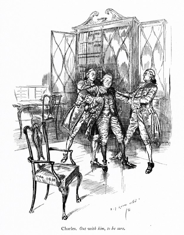 Illustrazione per La scuola della maldicenza di Sheridan (incisione) da Edmund Joseph (after) Sullivan