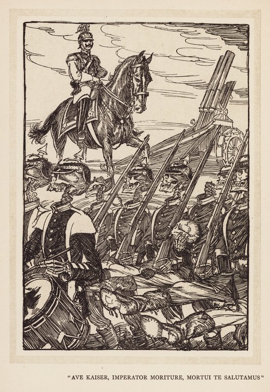 La Ghirlanda del Kaiser: "Ave Kaiser, Imperator Moriture, Mortui Te Salutamus" da Edmund Joseph (after) Sullivan