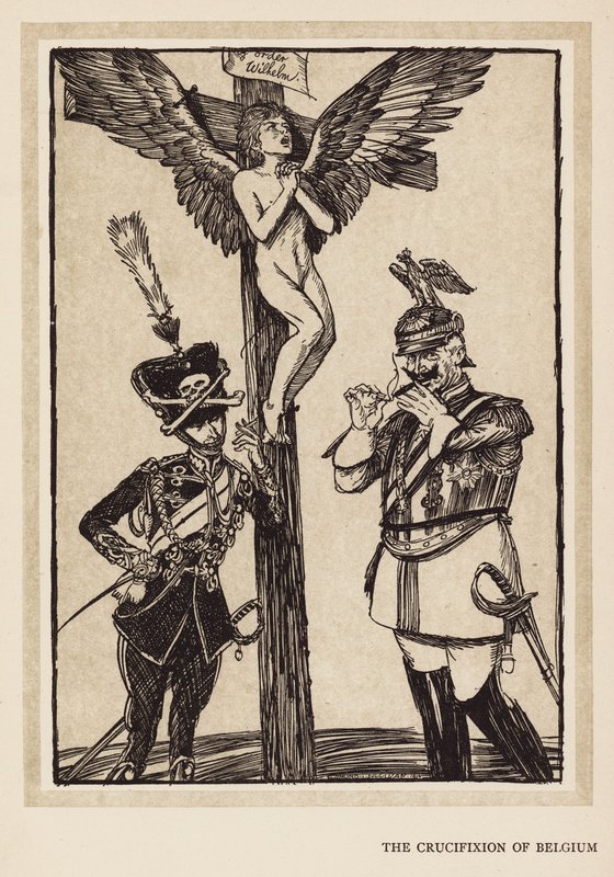La ghirlanda del Kaiser: La crocifissione del Belgio da Edmund Joseph (after) Sullivan