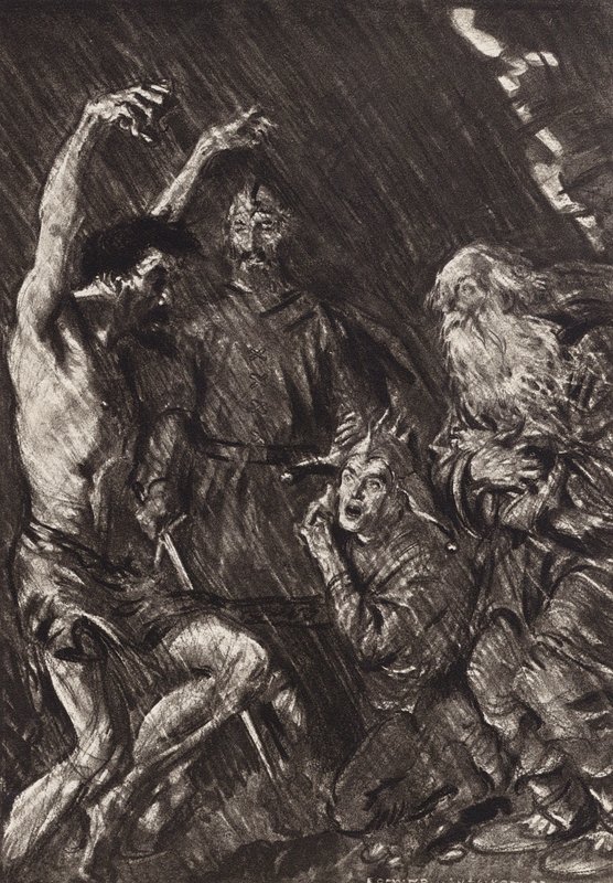 William Shakespeare: La tragedia di Re Lear, Atto III, Scena 4 da Edmund Joseph (after) Sullivan