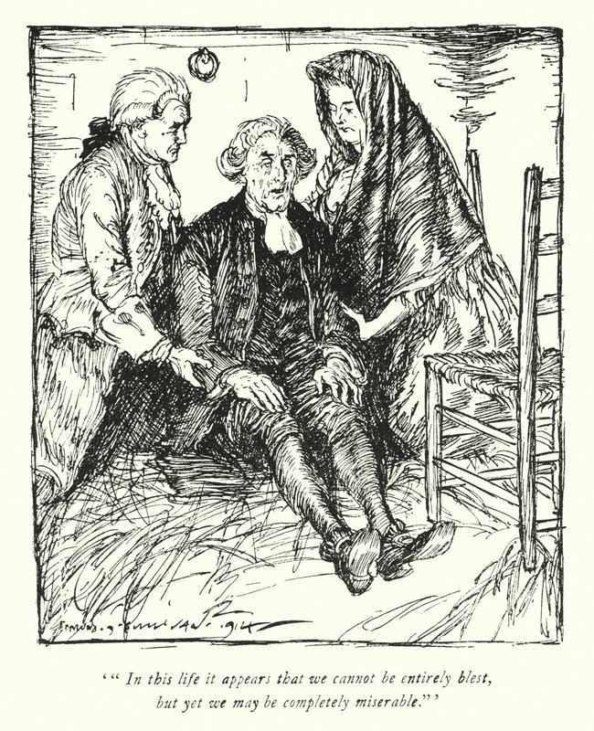 Illustrazione per Il vicario di Wakefield di Oliver Goldsmith da Edmund Joseph Sullivan