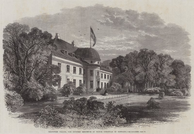 Palazzo Bernstorf, la residenza di campagna del principe Cristiano di Danimarca da Edmund Morison Wimperis