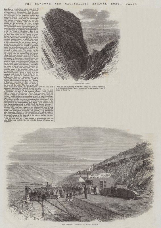 La ferrovia di Newtown e Machynlleth, Galles del Nord da Edmund Morison Wimperis