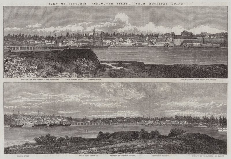 Veduta di Victoria, Isola di Vancouver, da Hospital Point da Edmund Morison Wimperis