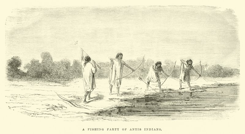 Una festa di pesca degli indiani Antis da Edouard Riou
