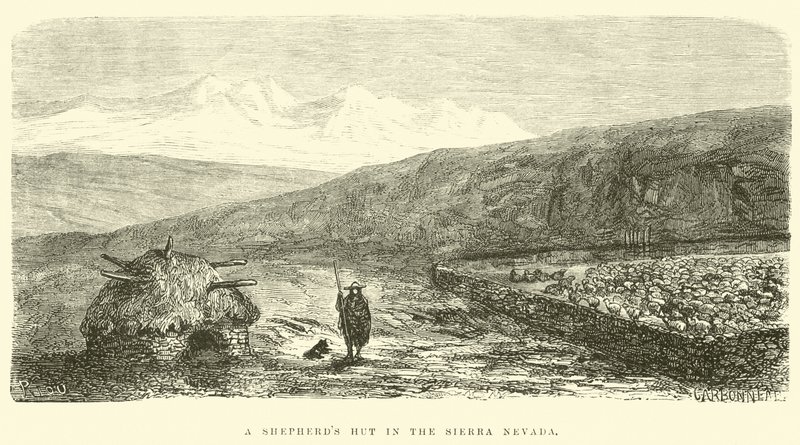 Una capanna di pastori nella Sierra Nevada da Edouard Riou