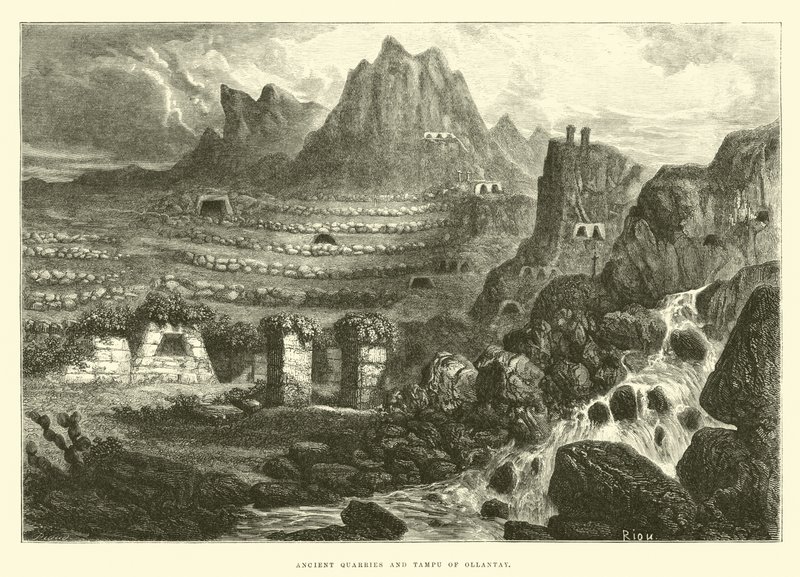 Cave antiche e Tampu di Ollantay da Edouard Riou
