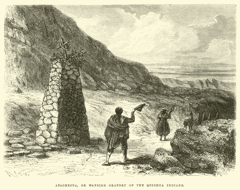 Apachecta, o oratorio di strada degli indiani Quichua da Edouard Riou