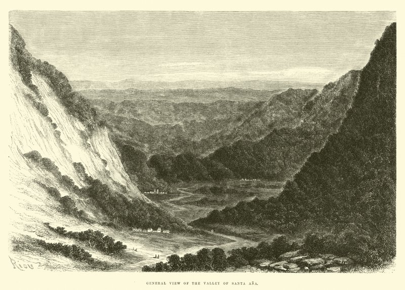 Vista generale della Valle di Santa Ana da Edouard Riou