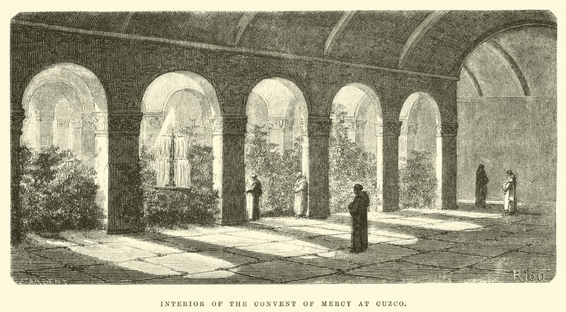 Interno del Convento della Misericordia a Cuzco da Edouard Riou