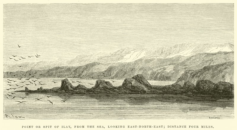 Punto o lingua di Ilay, dal mare, guardando a est-nord-est; distanza quattro miglia da Edouard Riou