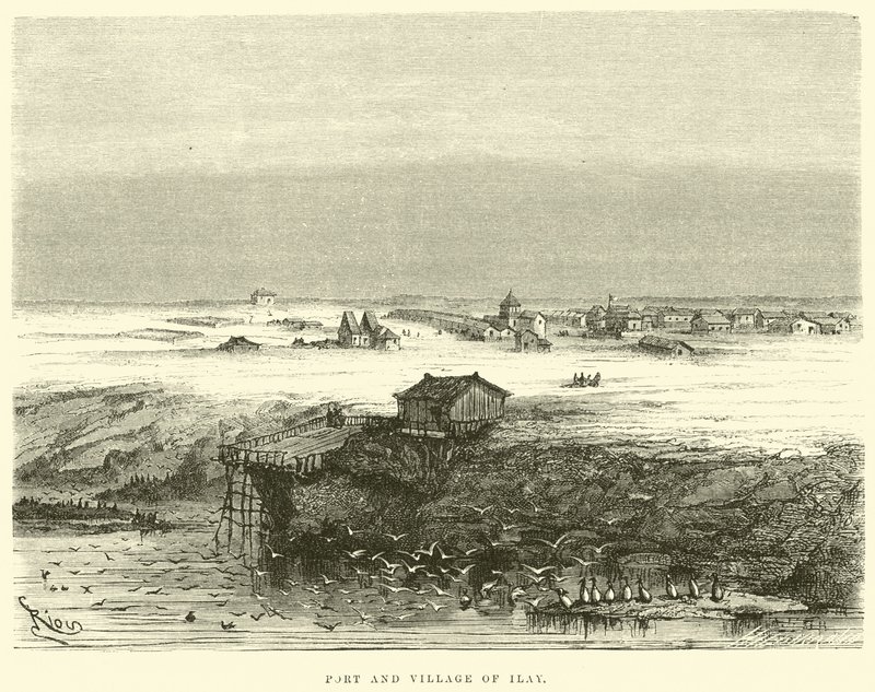 Porto e villaggio di Ilay da Edouard Riou