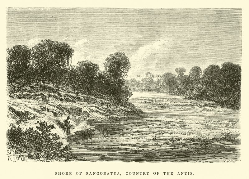 Riva di Sangobatea, Paese degli Antis da Edouard Riou