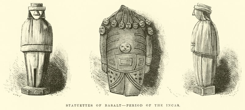 Statuette di basalto, periodo degli Incas da Edouard Riou