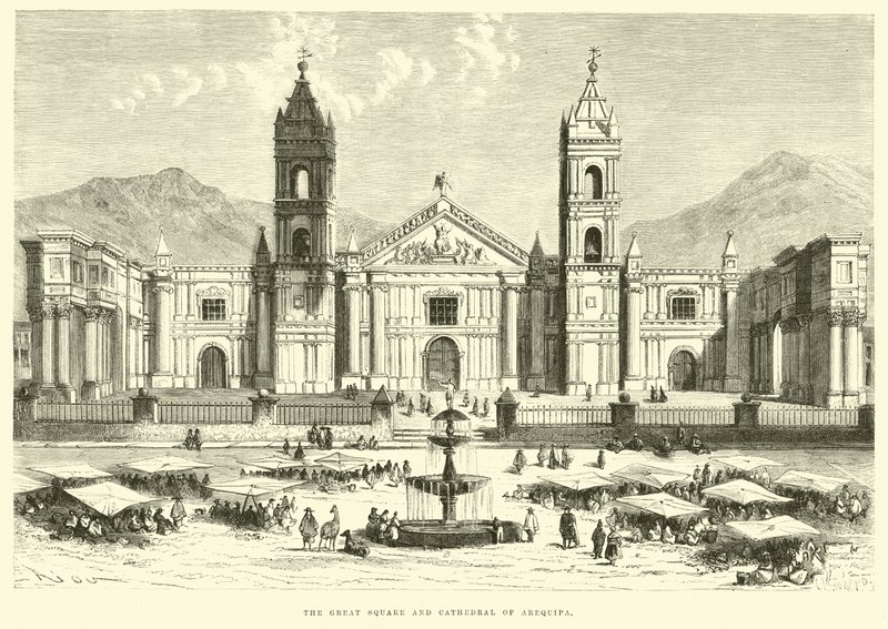 La grande piazza e la cattedrale di Arequipa da Edouard Riou