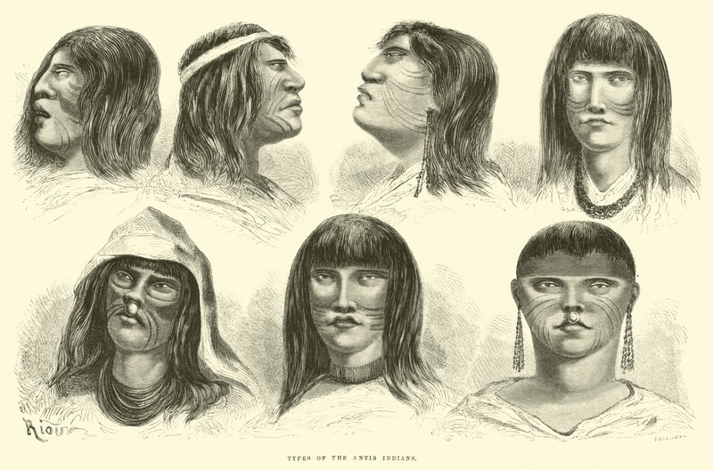 Tipi degli indiani Antis da Edouard Riou