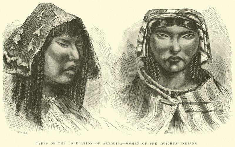 Tipi della Popolazione di Arequipa, Donne degli Indiani Quechua da Edouard Riou