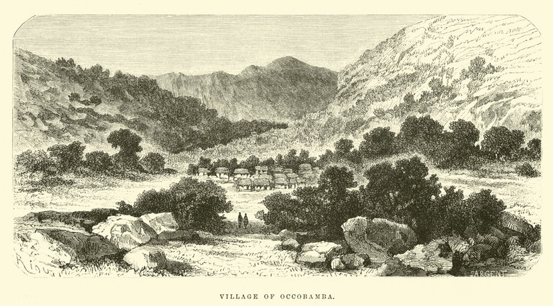 Villaggio di Occobamba da Edouard Riou
