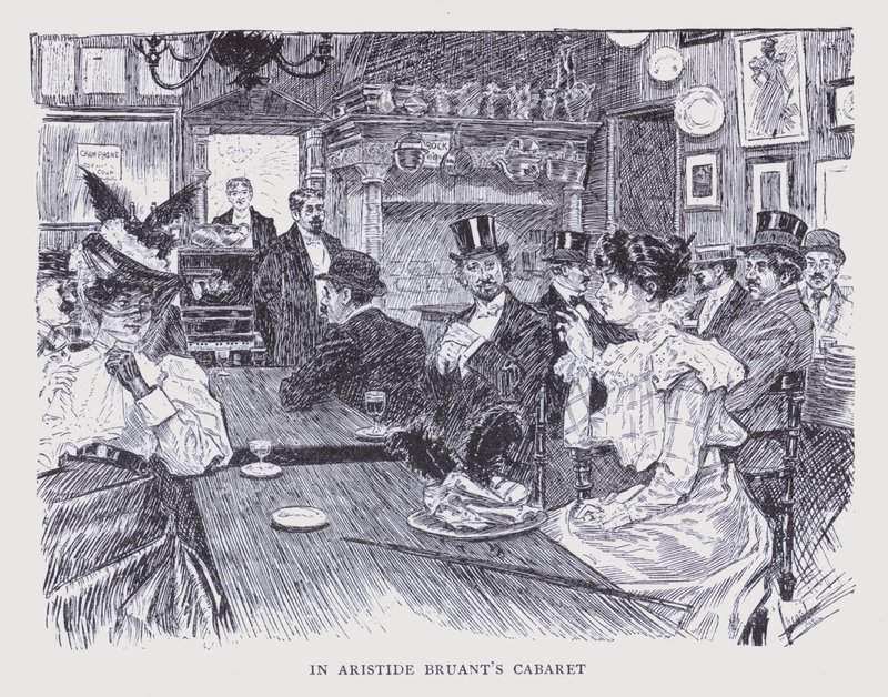 Parigi bohémien: nel cabaret di Aristide Bruant (litografia) da Edouard Alfred (1875 1954) Cucuel