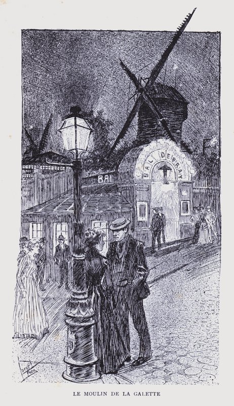 Parigi bohémien: Le Moulin de la Galette (litografia) da Edouard Alfred (1875 1954) Cucuel