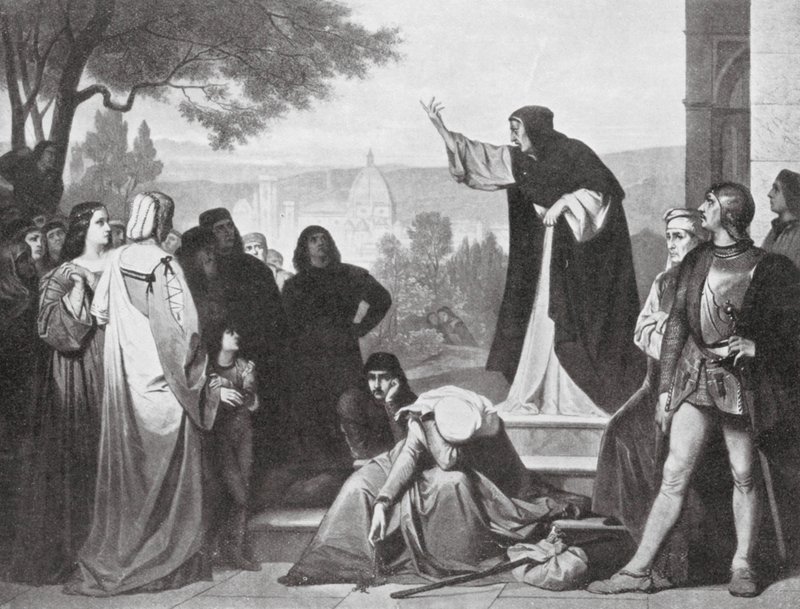 Savonarola che predica da Edouard Jean Conrad (after) Hamman