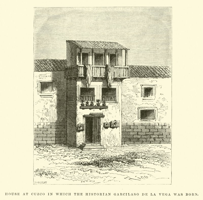 Casa a Cuzco in cui nacque lo storico Garcilaso de la Vega da Edouard Riou