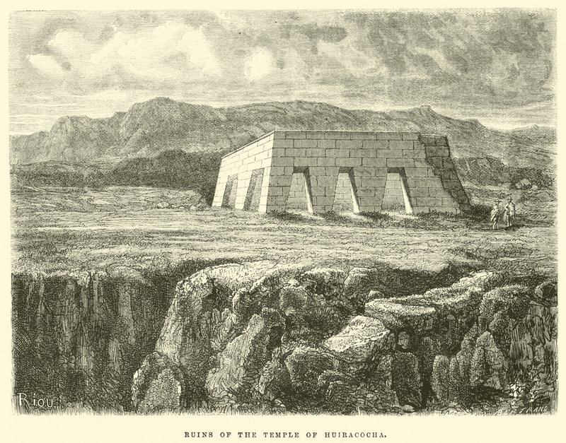 Rovine del Tempio di Huiracocha da Edouard Riou