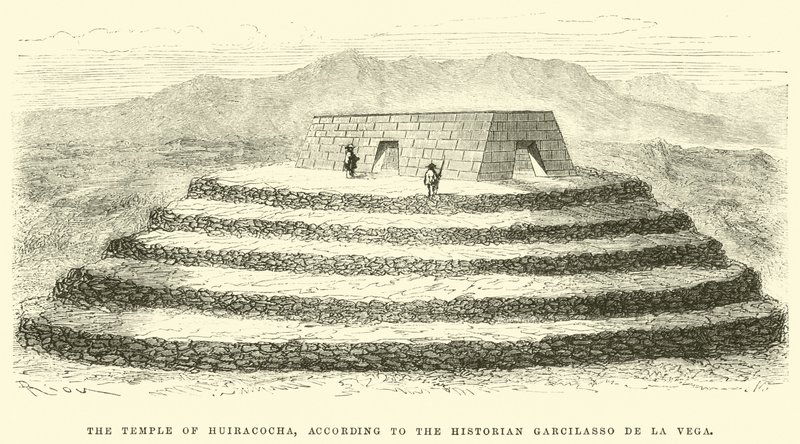Il Tempio di Huiracocha, secondo lo storico Garcilasso de la Vega da Edouard Riou