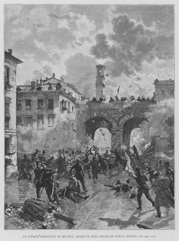 Le Cinque Giornate di Milano, Assalto agli Archi di Porta Nuova da Edouardo Matania