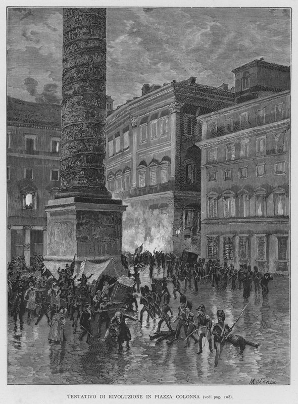 Tentativo di Rivoluzione in Piazza Colonna da Edouardo Matania
