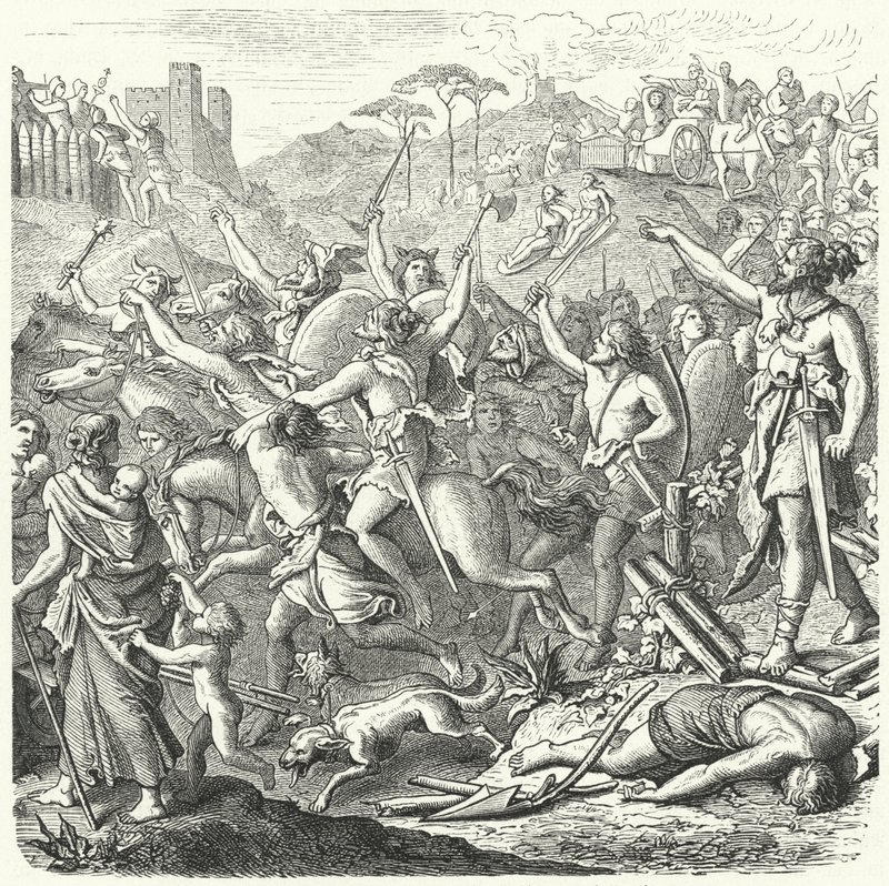 Invasione del territorio romano da parte dei Cimbri, fine II secolo a.C. da Eduard Bendemann