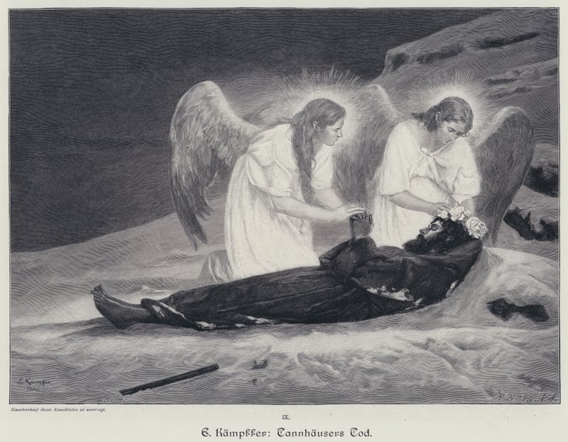 La morte di Tannhauser (incisione) da Eduard Kaempffer