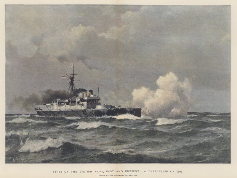 Una nave da guerra del 1893 da Eduardo de Martino