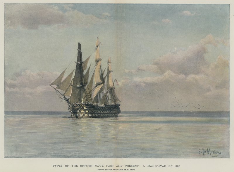 Una nave da guerra del 1798 da Eduardo de Martino