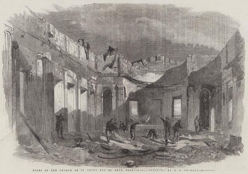 Rovine della chiesa di San Pietro e San Paolo, Sebastopoli da Edward Angelo Goodall