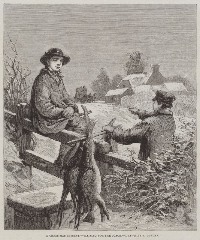 Un regalo di Natale, in attesa della carrozza da Edward Duncan