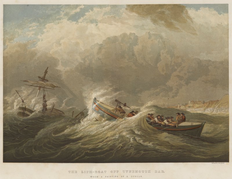 La scialuppa di salvataggio al largo di Tynemouth Bar da Edward Duncan