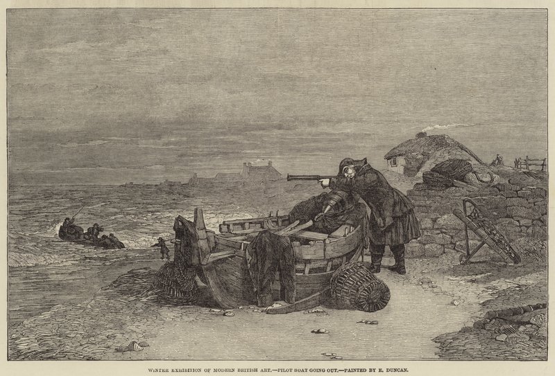 Mostra invernale di arte britannica moderna, barca pilota in uscita da Edward Duncan
